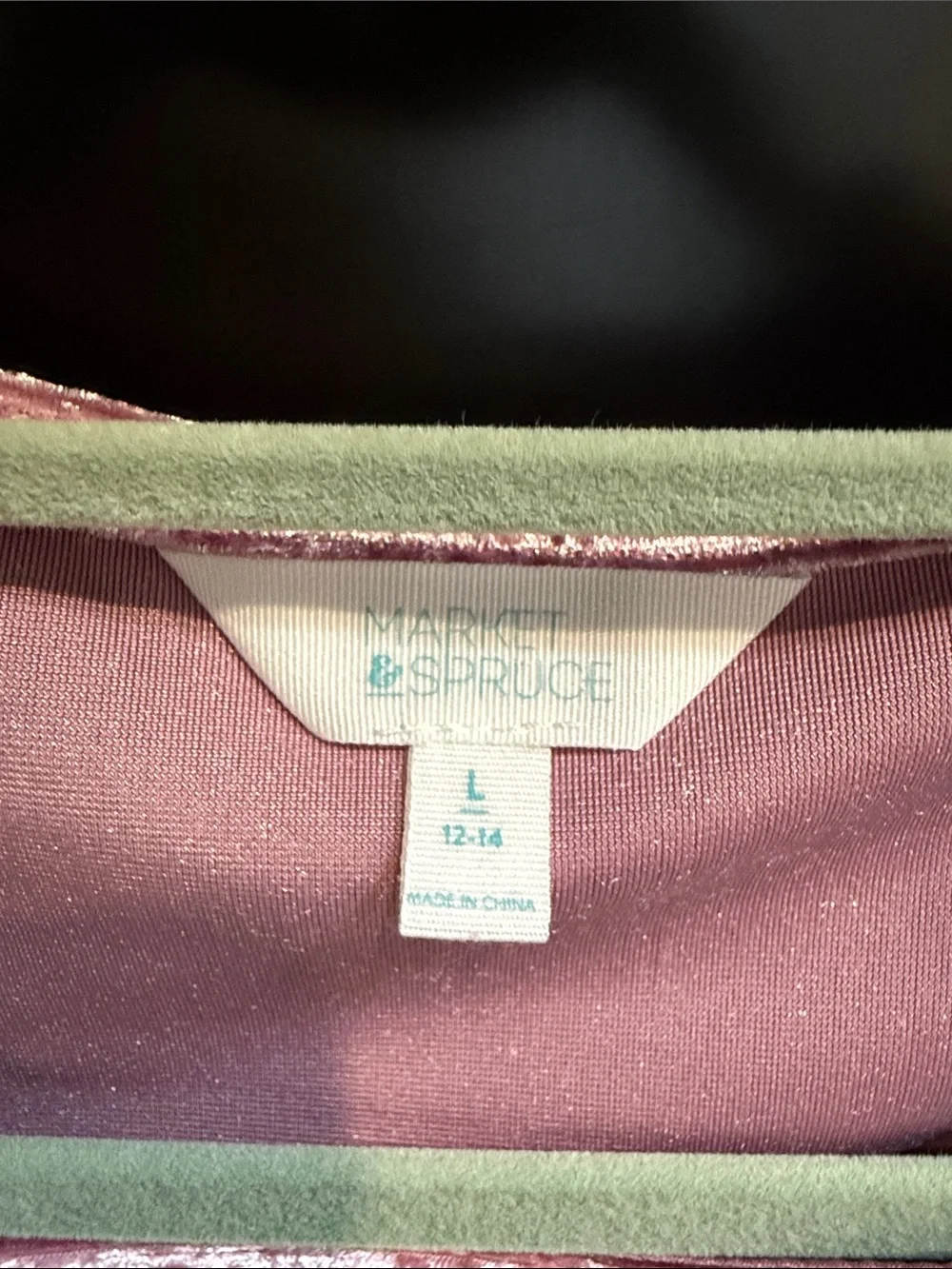 Market & Spruce Girls' Crushed Velvet Long-Sleeve Dress in Dusty Pink